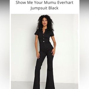 Show me your mumu, Everhart black denim jumpsuit size XL